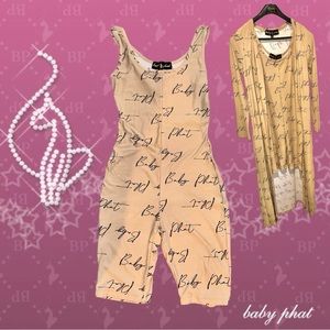 Sold 🎀 Baby Phat 2 Piece Matching Set | Brown Jumpsuit Romper & Robe Loungewear